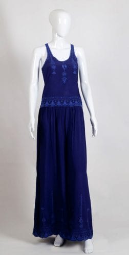 Creative Handicrafts Longue Dingo blue viscose crepe dress